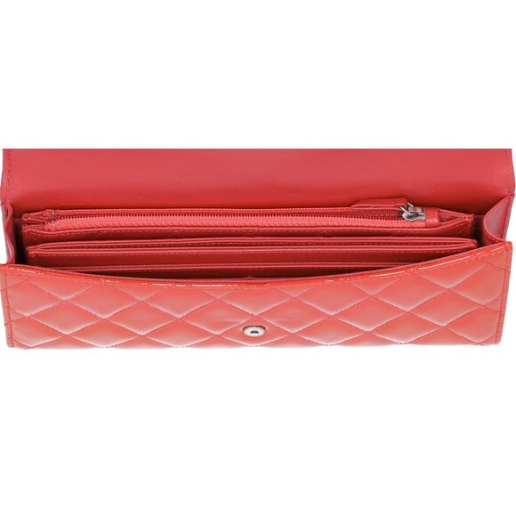 CHANEL 4 in 1 Wallet Orange Patent Leather Passport Holder Coin Card Pouch - Picture 10 of 10